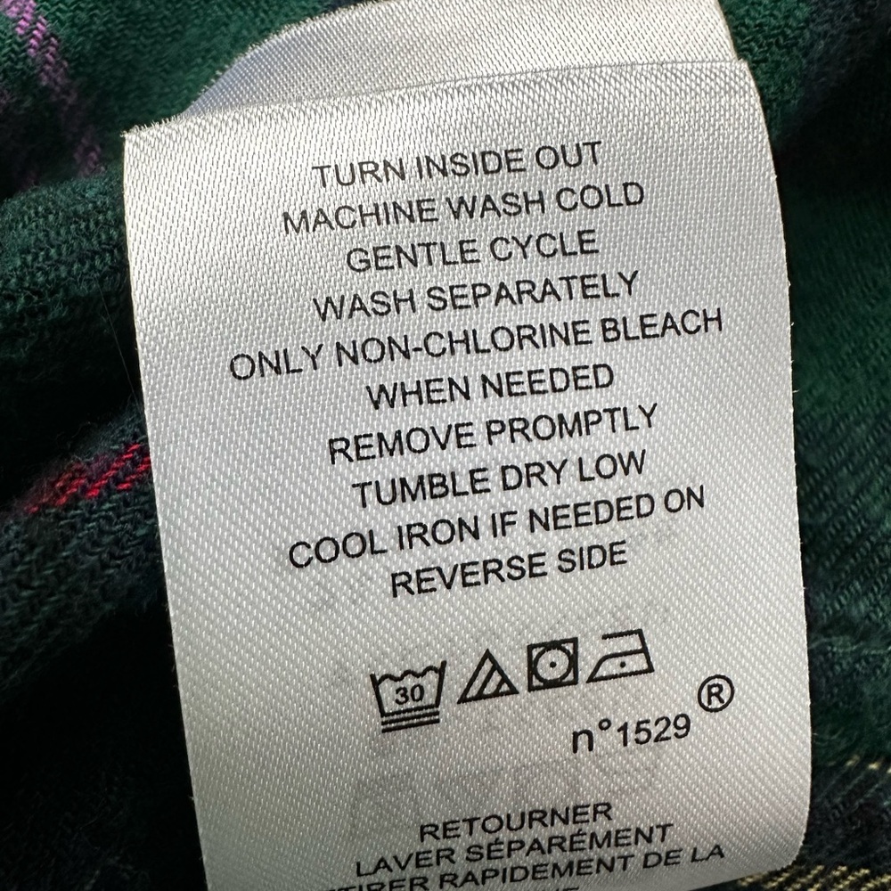 Ralph Lauren Flannel Pajama Shirt Cotton Blend Long Sleeve - Picture 7 of 9